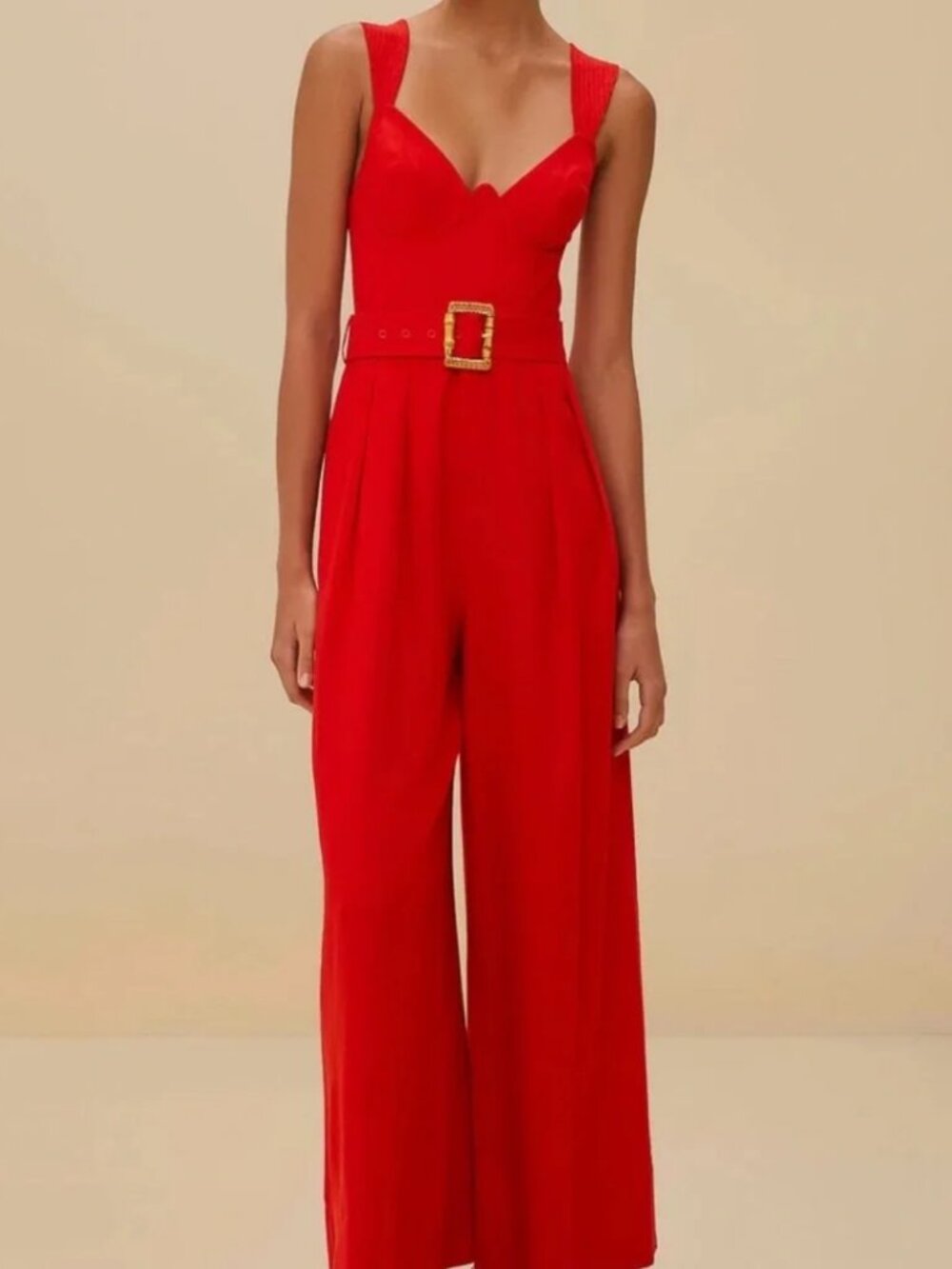 Farm Rio | Red Sleeveless Lenzing Maxi Jumpsuit